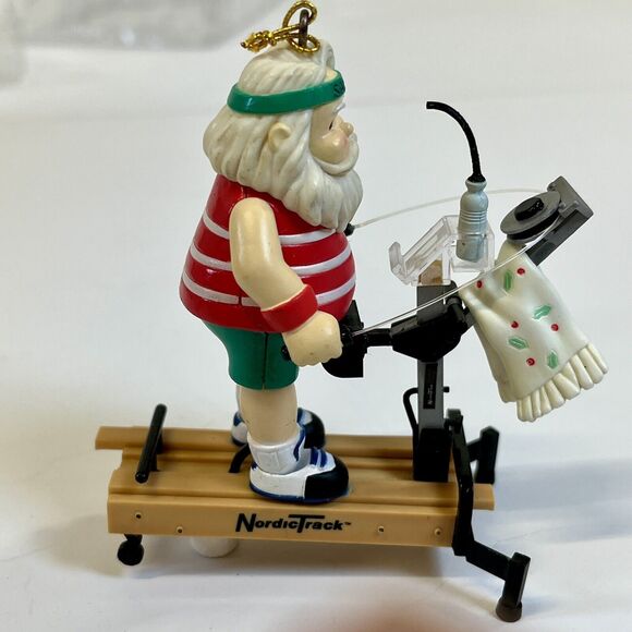 Enesco 1997 Masterpiece On track With Santa Christmas Ornament Santa NordicTrack - Picture 1 of 10